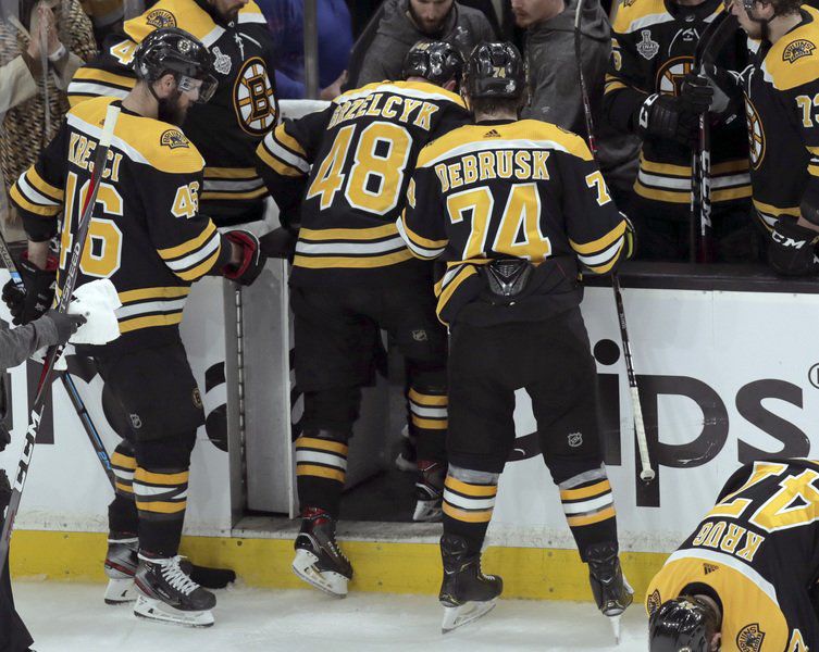 Phil Stacey column: Loss of Grzelcyk -- and Game 2 -- will force Bruins to reshuffle their deck defensively
